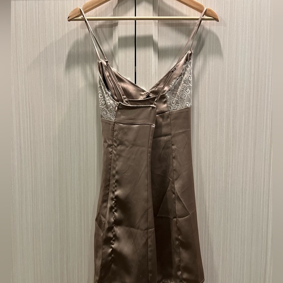 Garage Tan Lace-Trim Slip Dress - Picture 3 of 4